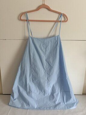 Chouyatou Women's Sky Blue Cotton Spaghetti Strap A-Line Mini Dress Size XL